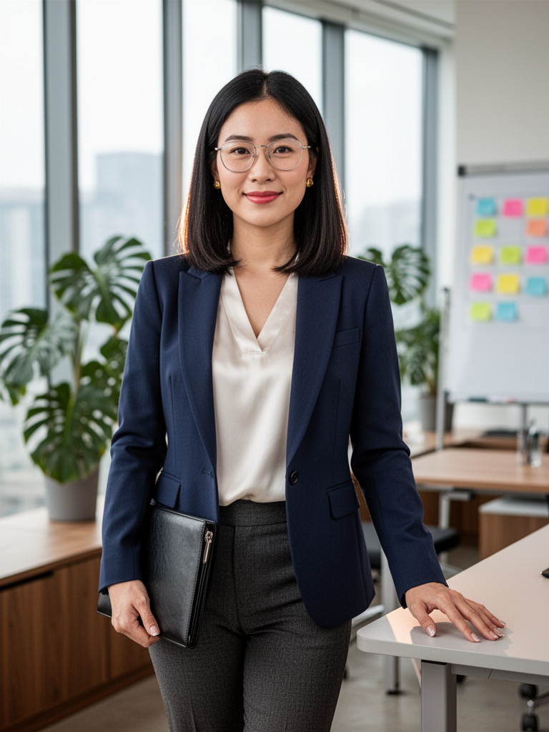 Professional Asian Businesswoman in Modern Office