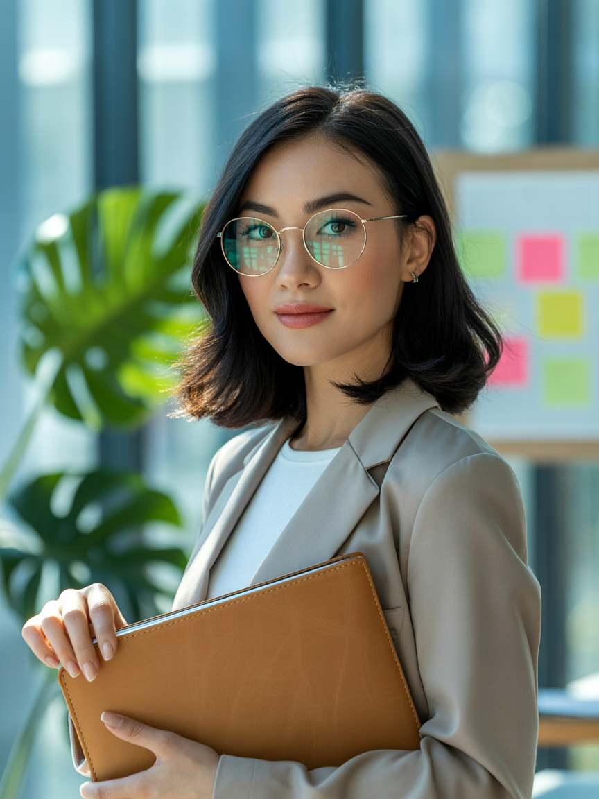 Professional Asian Businesswoman in Modern Office