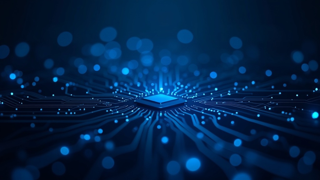 Digital Circuit Board with Central Processor Chip
